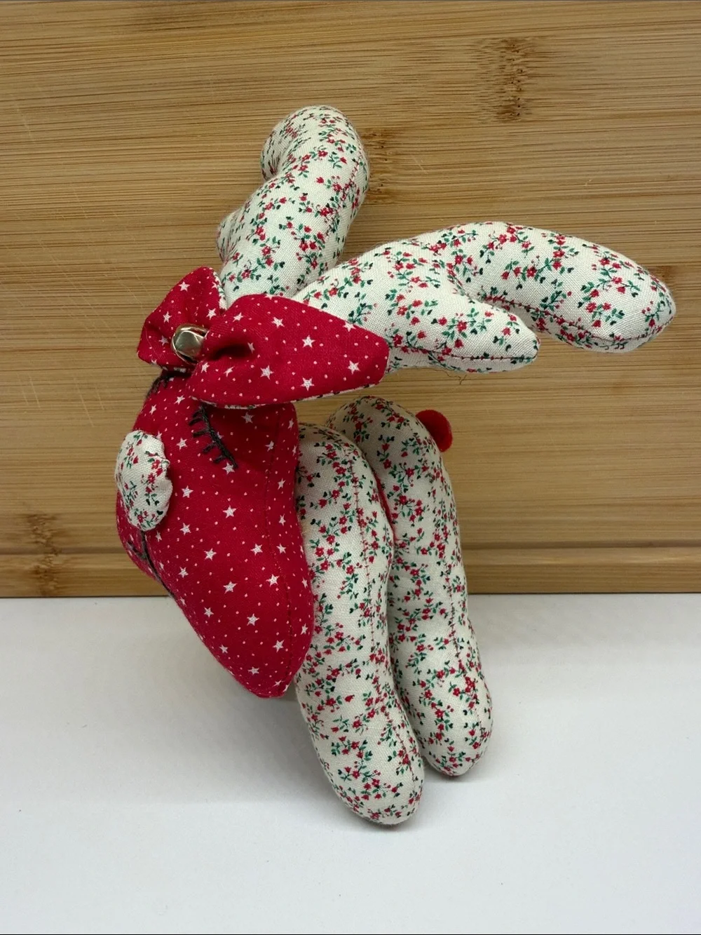 Vintage Hadmade Fabric Reindeer 8”
